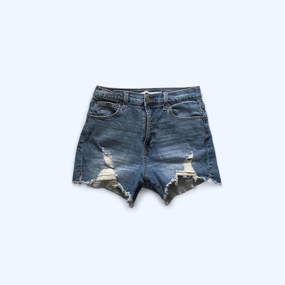 Blue denim distressed shorts size 7 by Celebrity Pink
